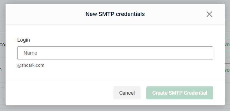 New SMTP credentials